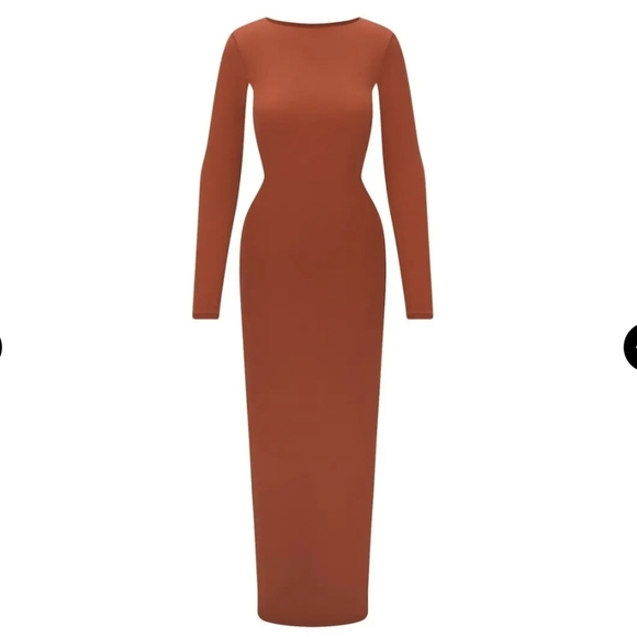 NWT SKIMS Saffron Everyday Low Back Long Dress Size S - Picture 6 of 8